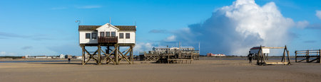 Panorama beach from sankt Peter-Ordingのeditorial素材