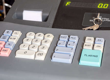Cash register in a shopの写真素材