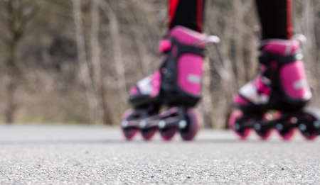 Panorama inline skating focus speedの写真素材