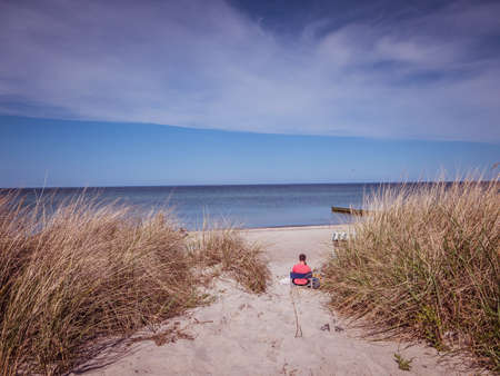 Dunes on the beach on the Baltic Seaの写真素材
