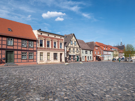 Houses in the old town of Roebel on the Mecklenburg Lake Districtのeditorial素材