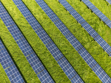 Aerial view as solar parkの写真素材