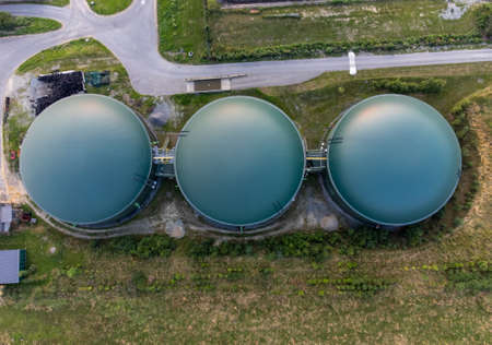 Top view of a biogas plantの写真素材