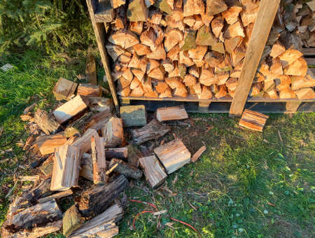 Firewood is split for the winter