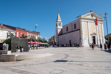 center and old town of Porec in Croatiaの写真素材