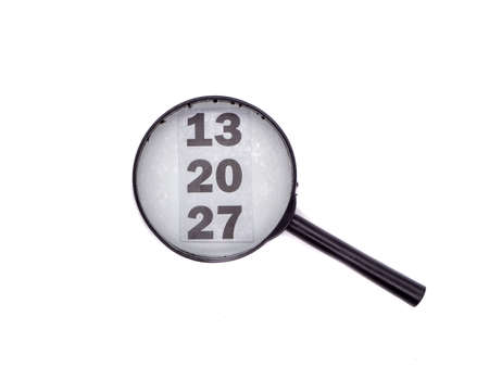 Magnifying glass isolated on white backgroundの写真素材