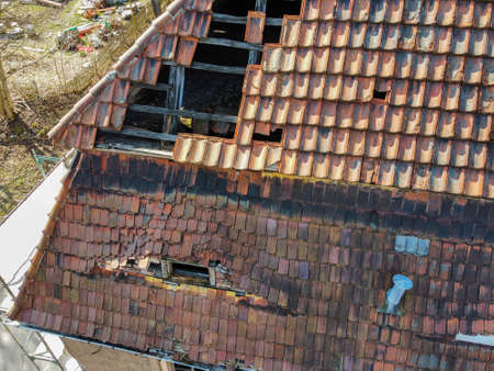 Roof damaged after a storm