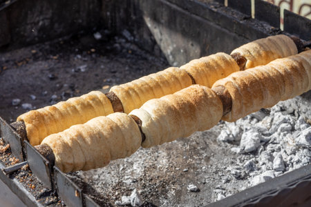 Trdelnik is a traditional Czech pastryの写真素材