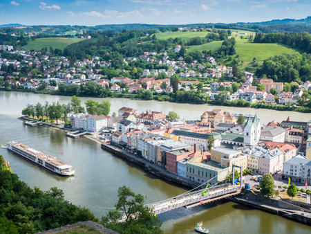 View of the Bavarian city of Passauの写真素材