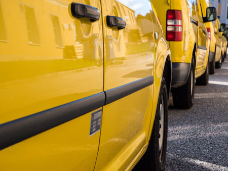 yellow Post cars in Germanyの写真素材