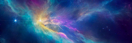 Panorama colorful background with nebula galaxy space 08
