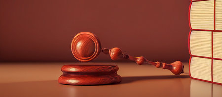 Panorama traditional judge gavel illustration