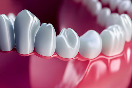 Denture teeth 3d illustration background