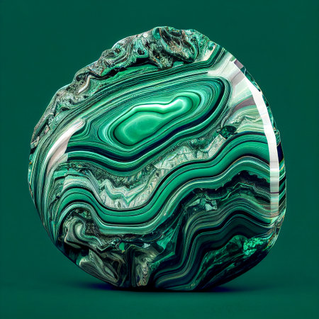 Portrait of a malachite gemstone illustration