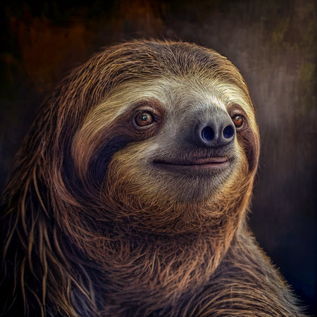 Portrait of a sloth, Generative AI Art Illustrationの素材