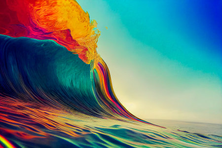 Colorful Art Wave, Generative AI Art Illustrationの素材