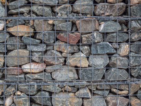 Natural stone wall with gridの写真素材