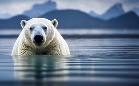 white polar bear, Generative AI Art Illustration white polar bear, Generative AI Art Illustrationの素材