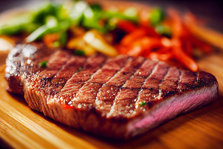 grilled beef steak, Generative AI Art Illustrationの素材