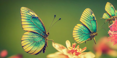 butterfly on a flower, Generative AI Art Illustrationの素材