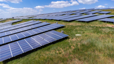 solar panels on the field
