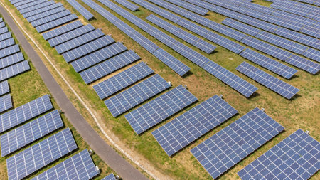 solar panels on the field