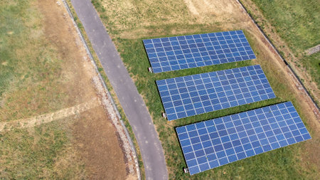 solar panels on the field