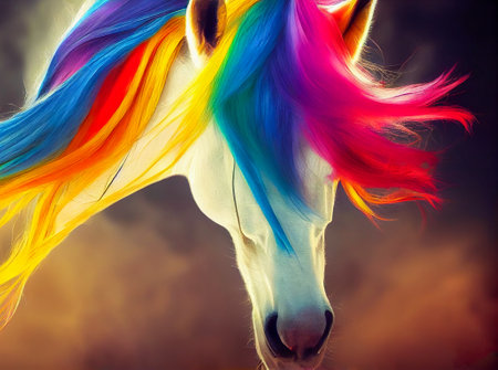 colorful horse background, generative aiの素材