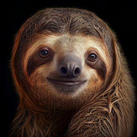 close up of a sloth, Generative AIの素材