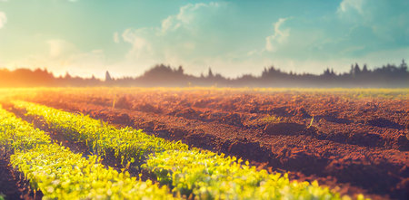 plant in the field, generative AI illustrationの素材