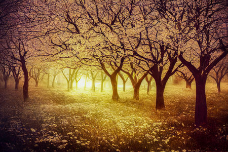 Morning in the forest, Generative AI Art Illustrationの素材