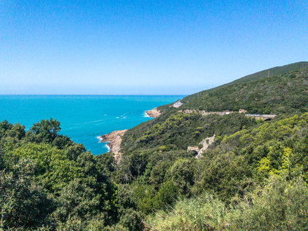 view of the coast of the tuscany region seaの写真素材