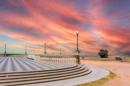 Mascagni Terrace in Livorno, Italyのeditorial素材
