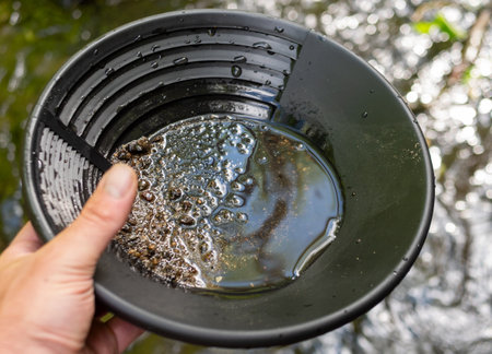 Pan for gold panning in the river