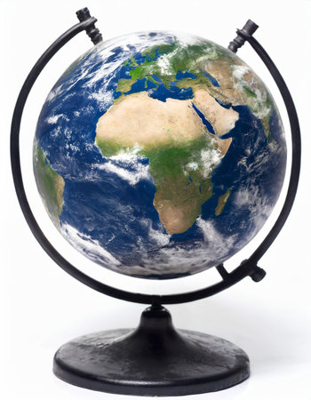 earth globe on transparent backgroundの素材