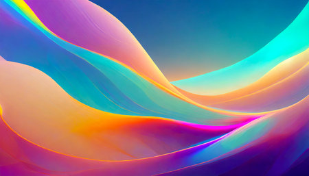 abstract colorful background with lines and wavesの素材
