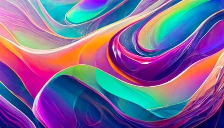 abstract colorful background with lines and wavesの素材