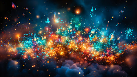Space nebula in the colorful galaxyの素材