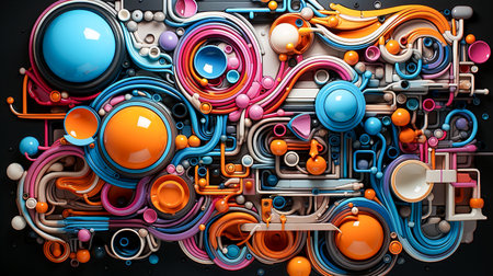 abstract background with circles and art patternsの素材