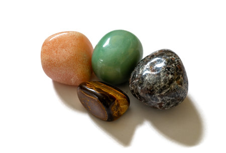 set of mineral stones on white backgroundの写真素材