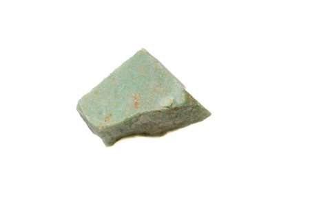 green aventurine unpolished on a white backgroundの写真素材