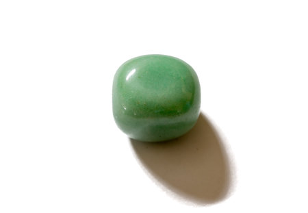 green aventurine on a white background