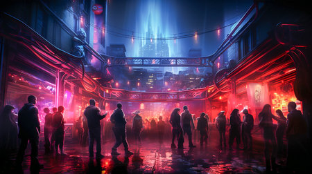people dancing in the nightclubの素材