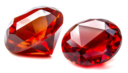 ruby gemstone isolated on white backgroundの素材
