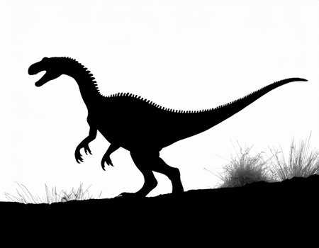 Tyrannosaurus rex dinosaur silhouette backgroundの素材