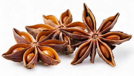 star anise isolated on white backgroundの素材