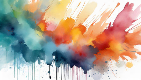 abstract watercolor background with watercolor splashesの素材