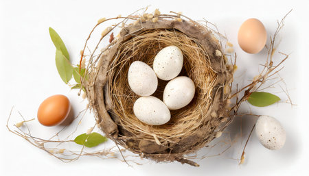 bird nest with eggs in the springの素材