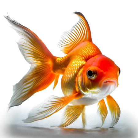 Gold fish isolated on white backgroundの素材