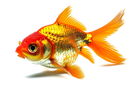 goldfish isolated on white backgroundの素材